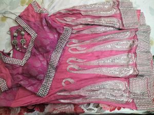 Stunning Pink Embroidered Lehenga Choli Set