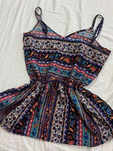 Bohemian Print Spaghetti Strap Dress