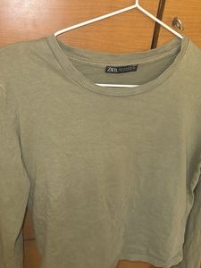 Zara Long Sleeve Crop Top