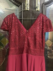 Sparkling maroon Ethnic Gown