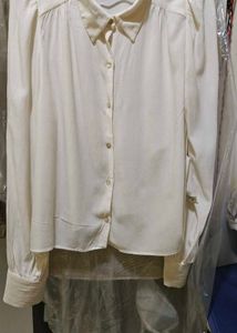 Cream Collared Long Sleeve Shirt