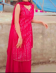 Elegant Pink Sequined Kurta Set