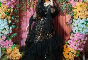 Stylish Black Embellished Lehenga Choli