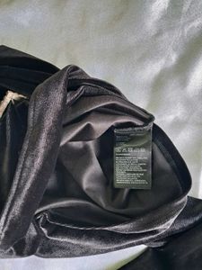 H&amp;M Black Velour Cut-Out Top