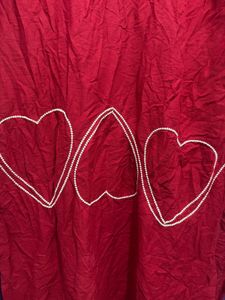 Chic Red Tunic set with Heart Design