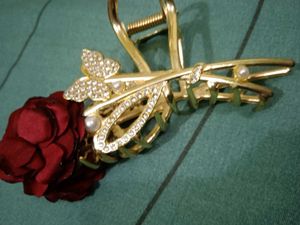 Elegant Rose Hair Claw Clip