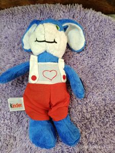 Vintage Collectible Kinder Joy Blue Bunny Plush To