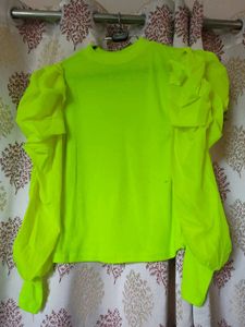 Neon Puff Sleeve Top