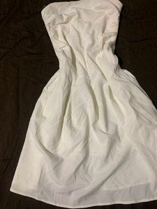 Elegant White stripless Tube Gown/Dress