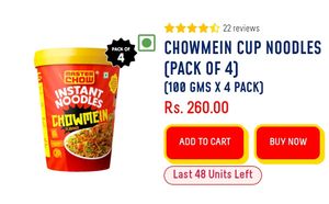 Masterchow chowmein Cup Noodles x 1 Nos