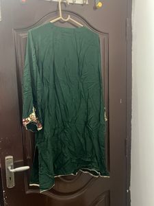 Emerald Green Flowy Ethnic Suit