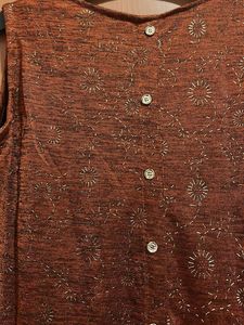 Sparkly Orange Sleeveless Top