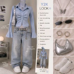 Y2K Inspired Light Blue  shirt