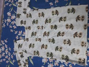 White Printed Cotton Kurta