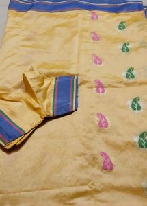 Elegant Yellow Saree with Blouse