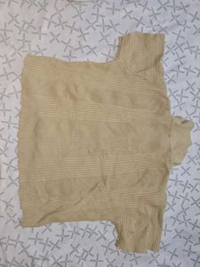 Beige Cream Button-Up Knit Sweater Top