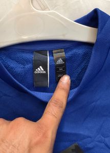 Adidas M size men's Blue Camo Logo Sweatshirt