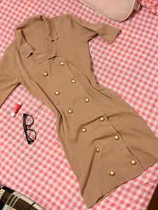 🥪💗Chic Camel Double-Breasted Mini Blazer Dress ✨