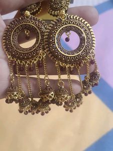 Boho Oxidized Jhumka Earrings