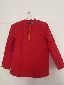 Red Cotton Kurta