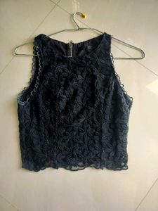 Chic Black Lace Crop Top