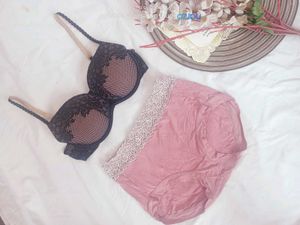 Lace Trimmed Bra &amp; Panty Set