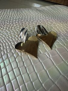 Golden silver Heart Drop Earrings
