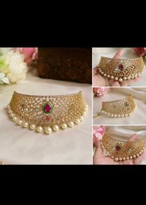 Exquisite Kundan & Pearl Choker Necklace