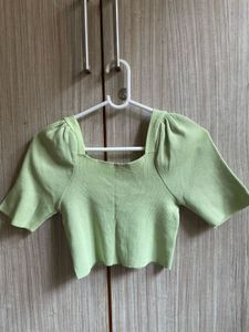 Mint Green Puff Sleeve Top