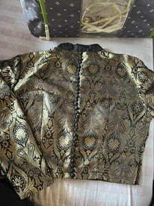 Gold &amp; Black Brocade Jacket Blouse