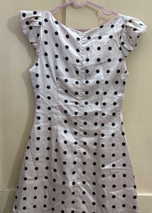 polka dot cream dress