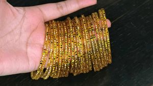 set of 24 Gold Tone glass  Bangles refined