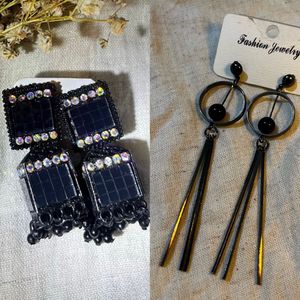 combo jhumka and drop earrings