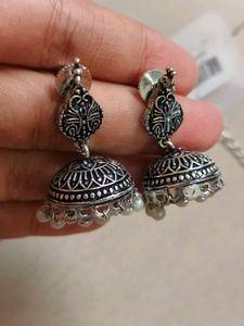 Oxidised Silver Necklace and Earring Set
