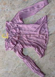 Caped Collar Sheer Dobby Casual Shirt