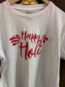 Happy Holi White T Shirt