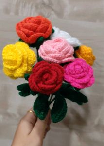 Handmade Crochet 🧶 Rose 🌹 Bouquet 💐