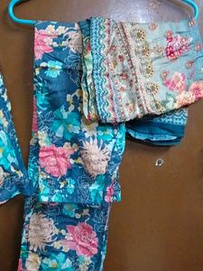 Floral Print Kurta Set with Dupatta