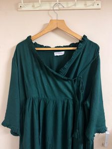 Elegant Green Ethnic angrakha style kurta