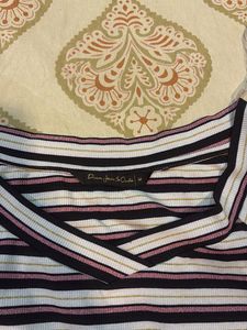 Striped V-Neck Short Sleeve Tee