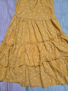 Yellow Polka Dot Tiered Dress