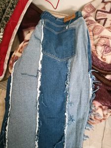 Distressed Patchwork Denim Jeans