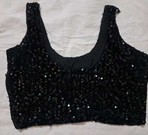 Sparkly Black Sequin Blouse