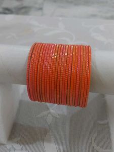 Vibrant Orange Bangles Set ( Pack of 24)