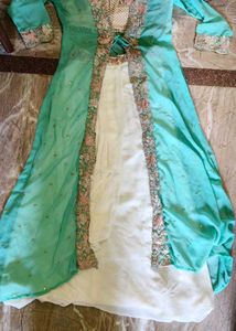 new Elegant Teal Embroidered Three piece set
