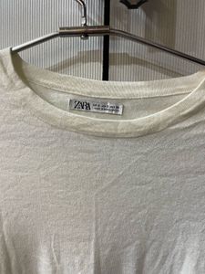 Cream Long Sleeve Basic Top