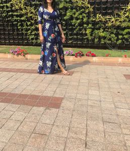 Navy Floral Maxi Dress