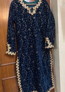 Premium Velvet Suit Set with Embroidery Sequence