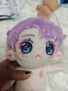 Cute Plush Doll with Purple Hair