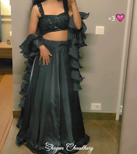 Elegant Ruffled Lehenga Choli Set